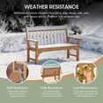 thumbnail image 3 of WestinTrends Malibu 3-Piece HDPE Outdoor Patio Furniture Couch and Coffee Table Set, Teak, 3 of 14