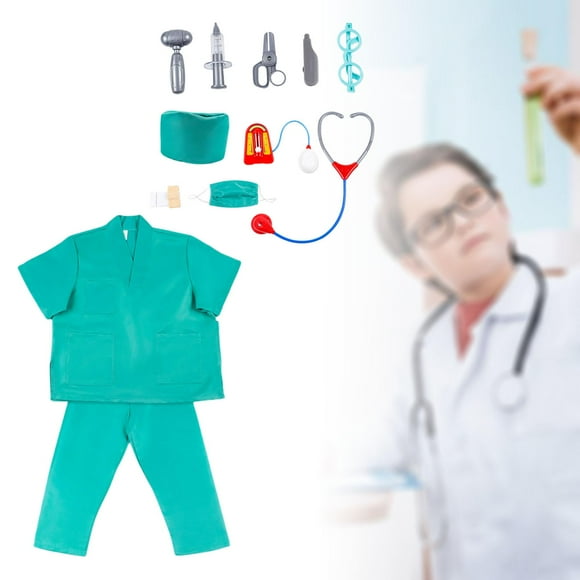 Doctor Costume Cosplay Surgical Gown Uniform Clothes Accessories Toy Set Costume S