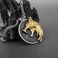 thumbnail image 3 of K-KED Viking Wolf Head Men's Vintage Fashion Hip Hop Stainless Steel Pendant Necklace-Silver, 3 of 5