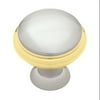 Liberty Hardware PN0335-PBN-C 35mm Round Knob from the Geometric Collection, Polished Brass and Satin Nickel