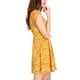 thumbnail image 4 of Vestido fluido floral con cinturón y cuello en V cruzado boho para mujer Amarillo XS, 4 of 8