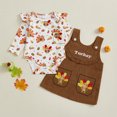thumbnail image 3 of Miaouyo Baby Girls Skirt Set, Long Sleeve Turkey Print Romper with Embroidery Overall Dress Thanksgiving Clothes, 3 of 9