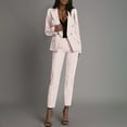 thumbnail image 2 of Miluxas Women 2 Piece Outfits Double Breasted Blazer and Straight Leg Work Pants Casual Blazer Set Dressy Business office Suits Beige XXL(XXL), 2 of 9