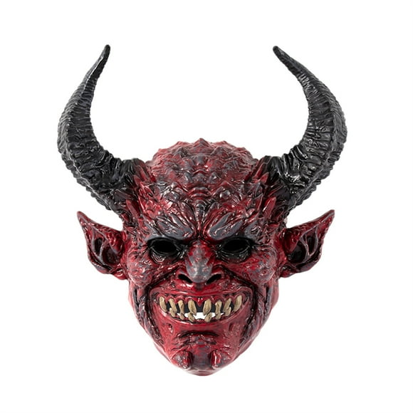 SUNSIOM Horror Demon Facewear Terrifying Facewear Scary Devil Face Shield Headgear for Halloween Carnival Costume Party