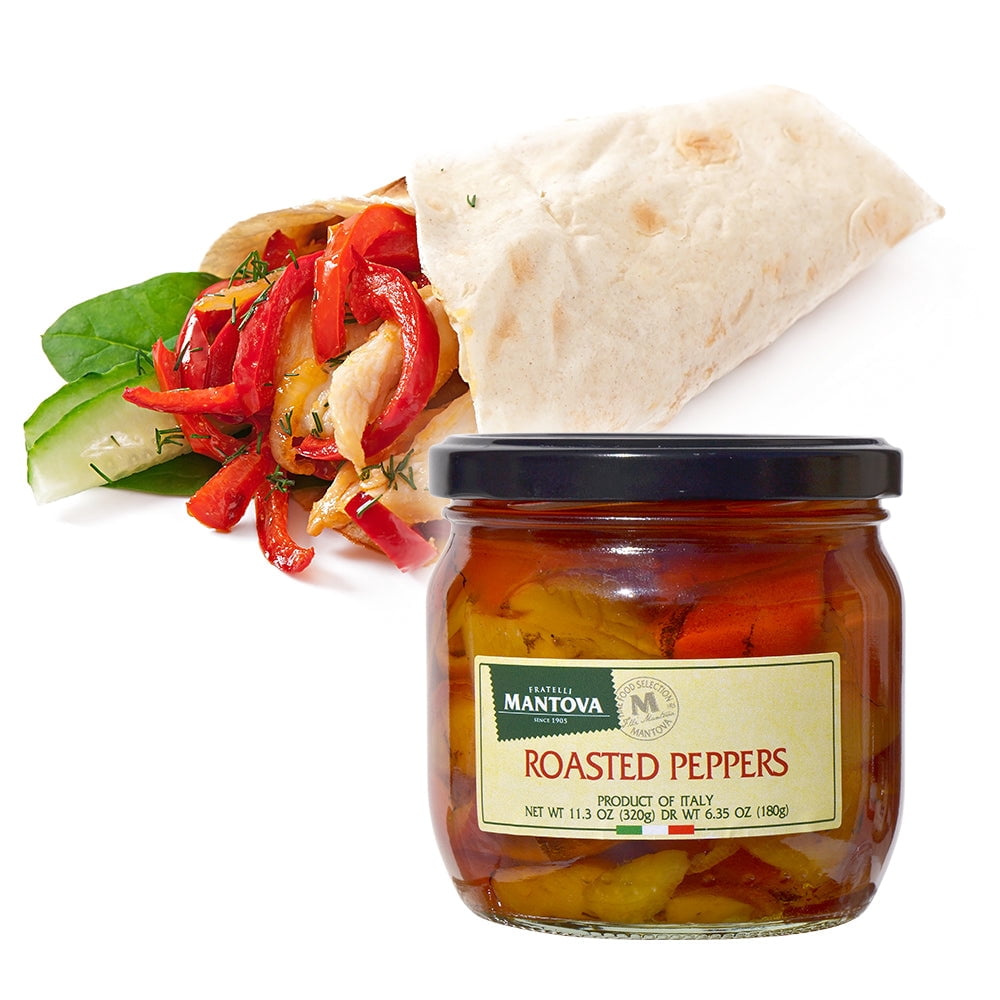 (Pack of 6), Mantova Roasted Peppers, 11.3 oz
