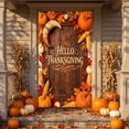 thumbnail image 5 of 72 x 35 Inch Happy Thanksgiving Banner Door Cover, Fall Harvest Themed Porch Sign, Large Front Door Wall Backdrop for Indoor Outdoor Party Decorations and Photo Booth Props, #03, 5 of 6