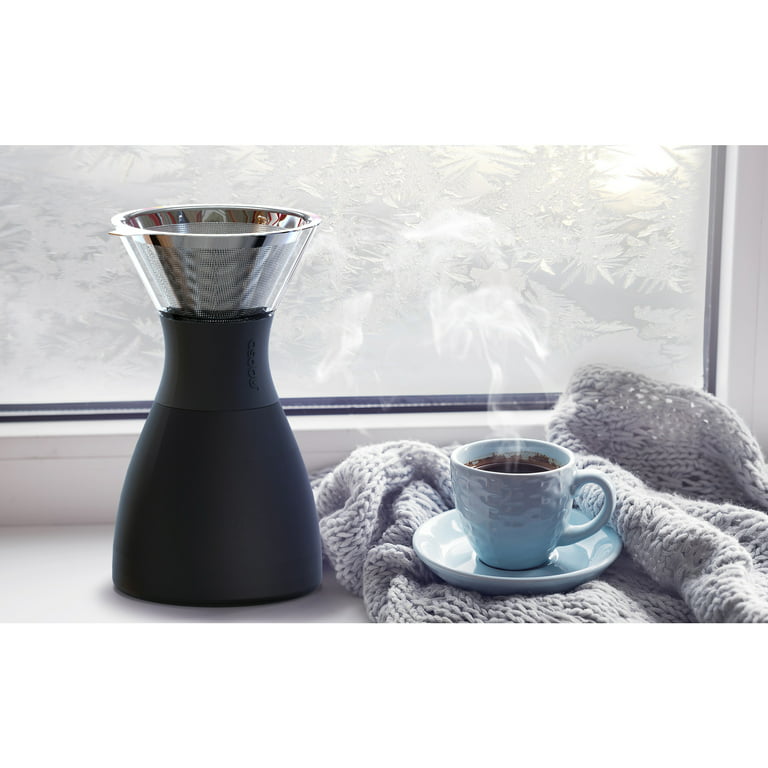 asobu Insulated Pour-over Coffee Maker (Black) - Coffee - Black, Silver -  Stainless Steel, Borosilicate Glass Body