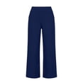 thumbnail image 4 of Women's Casual Pants Women'S Fashionable And Casual Solid Color Cotton And Linen Three Quarter High Waisted Casual Pants Women's Casual Pants X, 4 of 9