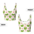 thumbnail image 6 of Sports Bras for Women Workout Tank Tops, cute frogs crowns heart pink Running Vest with Removable Cups, 6 of 7