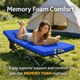thumbnail image 5 of Folding Camping Cot with Memory Foam Mattress, 900LBS Capming Cots for Adults, Oversized 32" W Sleeping Cot with Carring Bag, Portable Folding Bed Cots for Capming, Hiking, Indoor Use - Blue, 5 of 6