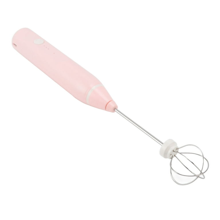 Mini Electric Milk Frother Long Lasting Stainless Steel Milk Frother for  Friends Family Neighbors Gift Pink 