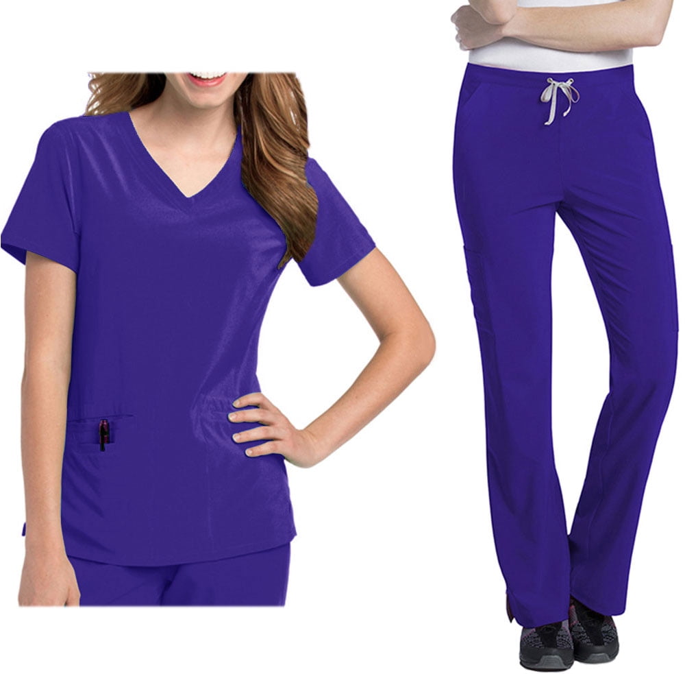 Landau Landau Urbane Performance Scrub Set 9015 Motivate VNeck Top