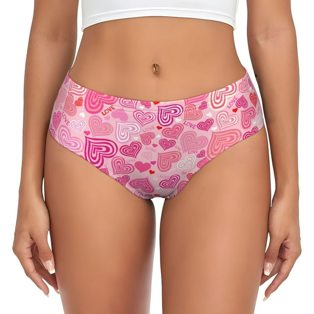 Fotbe Love Calzones Estampados para Mujer – Ropa Interior de Algodón, Cómoda, Suave y Elástica-4X-Large