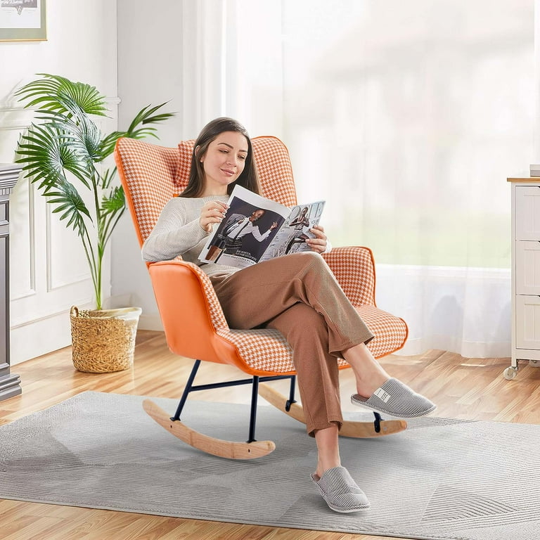 Aukfa Nursery Rocking Chair, Upholstered Glider Rocker Rocking