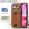 thumbnail image 4 of Allytechgroup iPhone 17 Air Case Wallet, with Ring Holder Kickstand Anti-Scratch Back Cover with Removal Pin & SIM Cards Slots Shockproof Phone Case for Apple iPhone 17 Air, Brown, 4 of 9