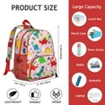 thumbnail image 6 of Cartoon Roaring Dino Student Backpack – Watercolor Dinosaur Artwork with Nature, Stars, and Hand-drawn Abstract Design, 6 of 6