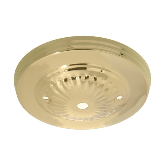 B&P Lamp® Solid Brass Ceiling Light Canopy Plate With RoKitte Design, 5 1/4 Inch Diameter