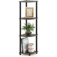 thumbnail image 1 of 5 Tier Corner Display Rack Multipurpose Shelving Unit, Dark Cherry/Black, 1 of 7