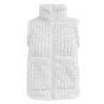 thumbnail image 4 of Wensltd Warm Sleeveless Vest Jacket for Women Lightweight Solid Color Warm Turndown Collar Plush Vest, 4 of 9
