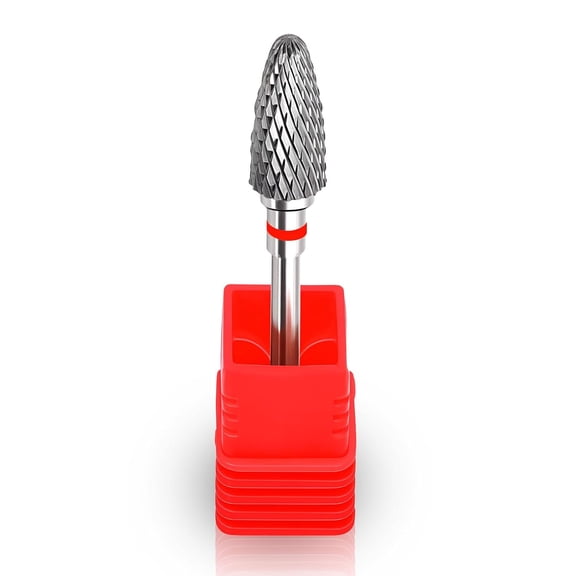 JKCCZLL Fantexy 3/32" Carbide Nail Drill Bit - Remove Acrylic Hard Gels Quickly and Safely,Professional Cone Tungsten Drill Bits Set Nail File Acrylic for Manicure,Pedicure,Cuticle Cleaner(Fine - F)