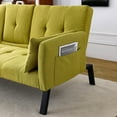 thumbnail image 5 of Aukfa 70" Convertible Futon Sofa Bed for Home Office, Linen Loveseat with Cup Holder, Green, 5 of 11
