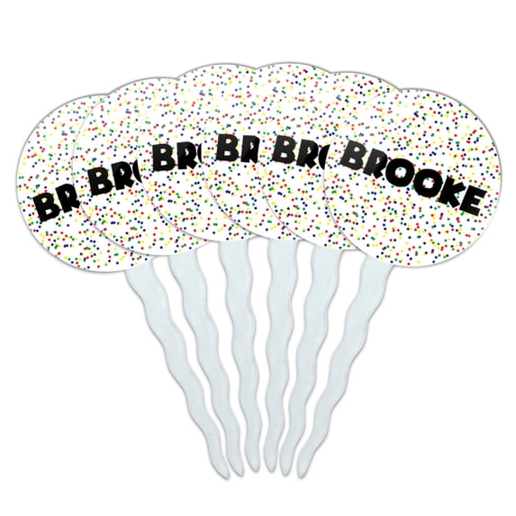 Brooke Cupcake Picks Toppers - Set of 6 - Mutlicolored Speckles