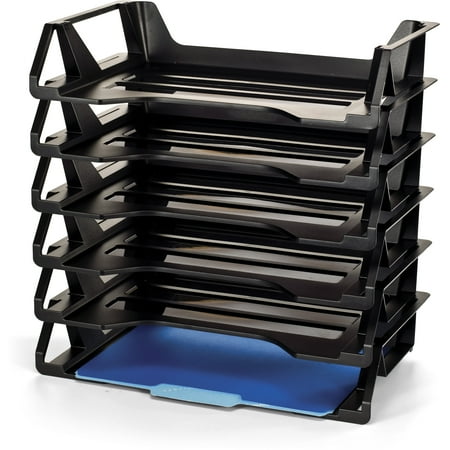 Officemate OIC Achieva Side Load Letter Tray, Recycled, Black, 6 Pack (26212)