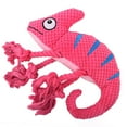 thumbnail image 3 of Perro de peluche suave juguete interactivo camaleón en forma de nudo cuerda Animal relleno perro Squeak juguete portátil perro masticar juguetes roja Sunnimix Juguetes chirriantes, 3 of 8