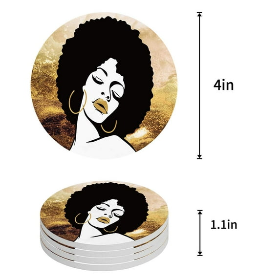 FMSHPON Natural Scenery Aurora Starry Sky Set of 4 Round Coaster for Drinks, Absorbent Ceramic Stone Coasters Cup Mat with Cork Base for Home Kitchen Room Coffee Table Bar Decor