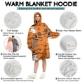 thumbnail image 5 of Wearable Oversized Blanket,Halloween Witch Cats on Brooms Pattern Wearable Blanket Hoodie for Adults,Cozy Hooded Blankets with Super Pockets,Super Warm Fuzzy Pullover for Women & Men, 5 of 6