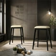 thumbnail image 2 of Carolina Classics Mirabelle 30" Wood Bar Stool Set in Cream (Set of 2), 2 of 3