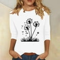 thumbnail image 2 of Plebaso Hauts pour Femmes Manches 3/4 Chemises Imprimées Décontractées Tuniques Col Rond Blouses pour Femmes, 2 of 4