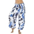 thumbnail image 1 of Snoarin Summer Plus Size Capris for Women Casual Pants With Eastic Waist, Solid Color Splashed Ink Print, Tie Dyed Ink, Seven Point Loose Wide Leg Pants Trousers for Women on Clearance, 1 of 4