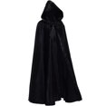 thumbnail image 3 of Túnica de vampiro de brujería para adulto, capa larga con capucha, disfraz de cosplay para fiesta de Halloween, color negro, capas medievales, ¡muy popular en 2024!, 3 of 6