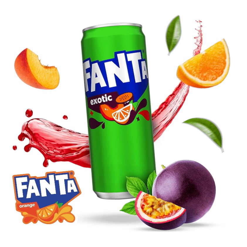 Original European FANTA Exotic Flavor Soda Soft Drink- 6pack 330ml/each with FANTA Sticker