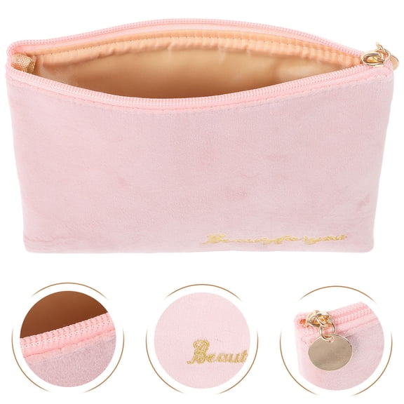 Raindrops Pink Zippered Diaper Pouch Durable Waterproof for Storage Use 1Pc