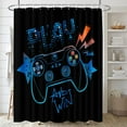 thumbnail image 2 of Blue Orange Gamepad Bathroom Sets with Shower Curtain and Rugs and Accessories, Game Funny Black Shower Curtain Sets, Kids Boy Shower Curtains for Bathroom Decor 4 Pcs, 2 of 8