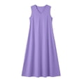 thumbnail image 4 of ClodeEU Women's V Neck Sleeveless Maxi Dress with Side Split,Casual Loose Summer Flowy Tank Dress Purple,Women's Plus XXL, 4 of 7