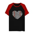 thumbnail image 3 of Birdeem T-Shirts Imprimés de Baseball pour Femmes, Mode d'Été, Col Rond, Manches Courtes, Loisirs, 3 of 4