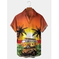 thumbnail image 2 of Camisa de hombre Camisa hawaiana de verano Estampados gráficos Palmera Vuelta hacia abajo Ropa de calle de manga corta con botones Ropa estampada, 2 of 4