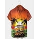 thumbnail image 2 of Camisa de hombre Camisa hawaiana de verano Estampados gráficos Palmera Vuelta hacia abajo Ropa de calle de manga corta con botones Ropa estampada, 2 of 5