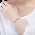 thumbnail image 4 of Pulsera con diseño en forma de corazón para mujer, pulsera de circonita morada con corazón de melocotón, tendencia, 4 of 7