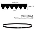 thumbnail image 2 of 2 Pack 360J6 PJ V-Ribbed Belt 6 Ribs 36" Length x 0.55" Width x 0.14" Height, EPDM Rubber Micro V Belt, 2 of 5