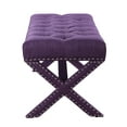 thumbnail image 4 of Chic Home Dianna Neo Traditional Linen X-Leg Bench, 4 of 5