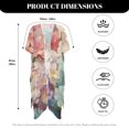 thumbnail image 6 of SCRAWLGOD Cat Daisy Print Beach Cover Ups for Women Long Flowy Swimsuit Coverup Loose Half Sleeve Bathing Suit Cover Up for Beach Party, 6 of 6