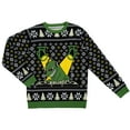 thumbnail image 4 of T-Rex DJ Holiday Dinosaur Festive Tunes Ugly Christmas Sweater Multicolor, 4 of 7