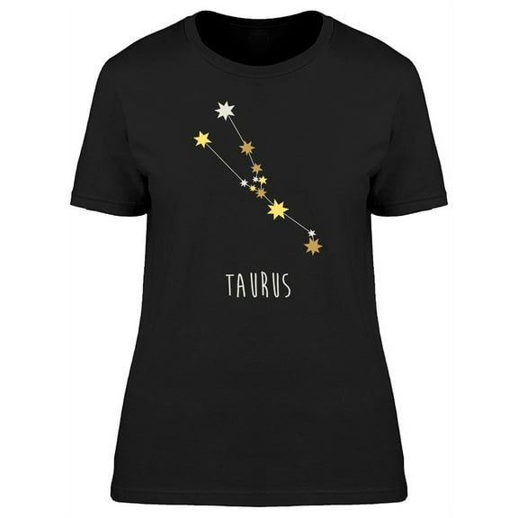Taurus Constellation Doodle T-Shirt Women -Image by Shutterstock, Female x-Large