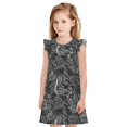 thumbnail image 1 of Fotbe Snake Vestido de Dormir para Niñas de 3 a 10 Años, Mangas Cortas, Estilo Princesa, Pijama Camisón con Mangas Voladas-Large, 1 of 6