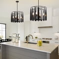 thumbnail image 6 of LovingAHome Industrial 6-Light Luxury Wind Chimes Black Ceiling Chandelier for Bedroom, Dining Room, 6 of 7