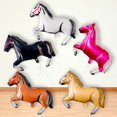 thumbnail image 4 of Paquete de 5 globos de caballo para decoración de cumpleaños infantil, globos de aluminio con temática de caballo para fiestas temáticas de animales., 4 of 5